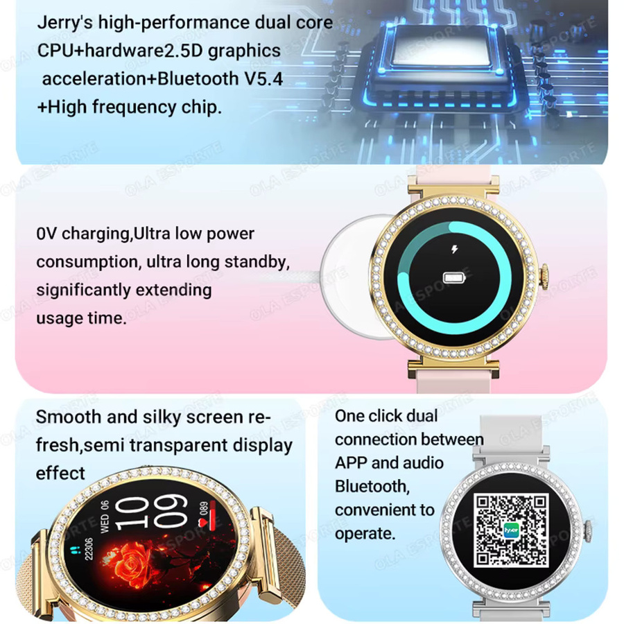 Ola Esporte Smartwatch, Gold, Zirkonia, Damen - Bild 2