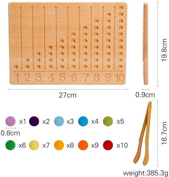Binchi Montessori Schreibtafel Holzspielzeug, Doppelseitig, Lernspiel - Bild 1