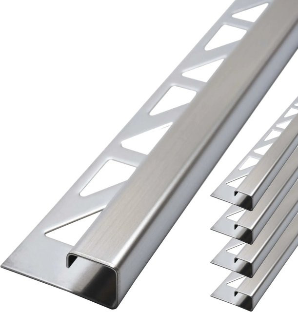 Dalsys Eckprofil Fliesenschiene Edelstahl Gebürstet Silber B/H: 12,5 x 5 mm, Länge: 2,5 m - Bild 1