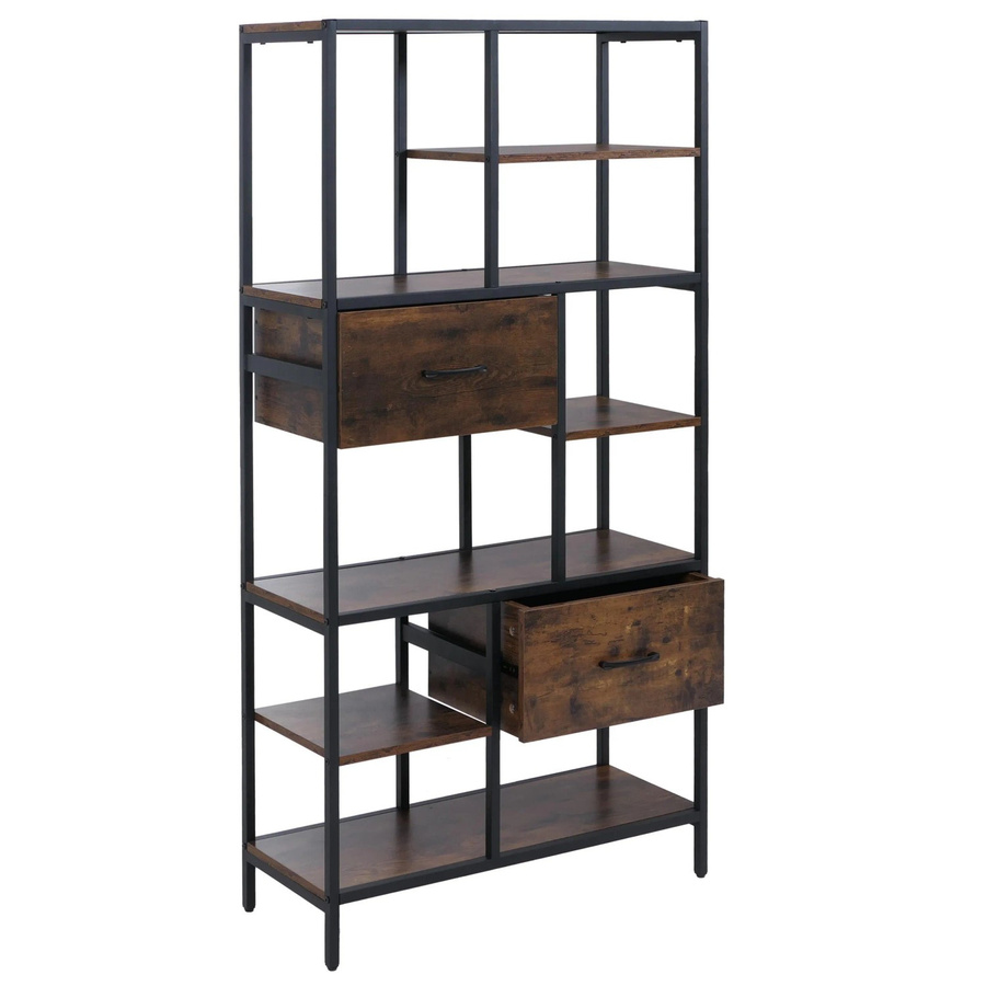 Regalschrank MCW P11 Industrial im Design mit Schubladen, Farbe: Braun, B/T/H: 81 x 33 x 150 cm - Bild 3