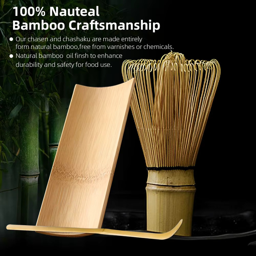 9-teiliges japanisches Matcha-Set von MYVIT aus Keramik und Bambus in Weiß - Bild 5