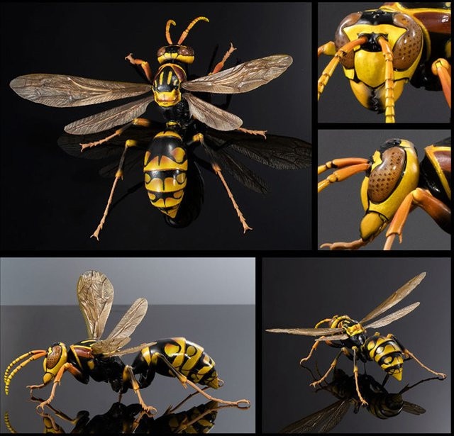 Bandai Gashapon Miniatur-Insektenmodell, Polistes Wespe, Bulldogge, Ameise, Mikro-Maßstab-Figur - Bild 1