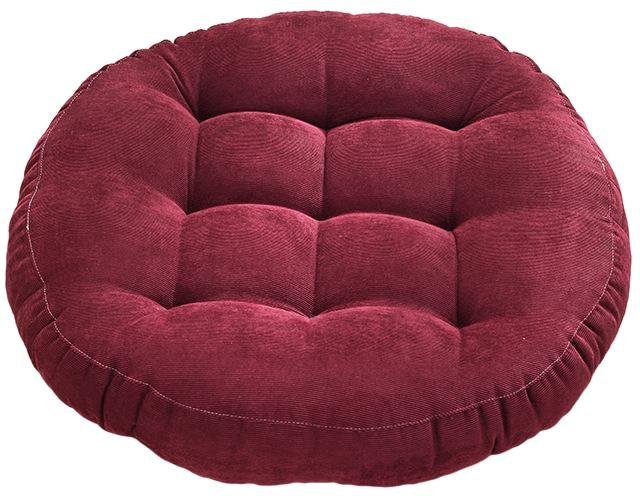 Rundes Tatami Bodensitzkissen aus Cord in Rot, Durchmesser: 42 cm - Bild 1