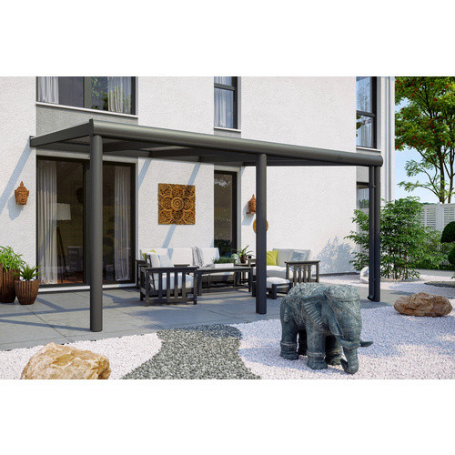 Skan Holz Terrassenüberdachung Garda Aluminium Anthrazit mit Polycarbonat-Dach und integrierter Regenrinne B/T: 434 x 357 cm - Bild 2