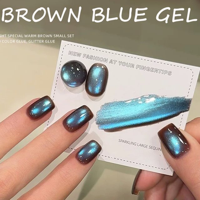SHAKA Katzenaugen-Nagellack, Schimmernd, Braun Blau - Bild 1