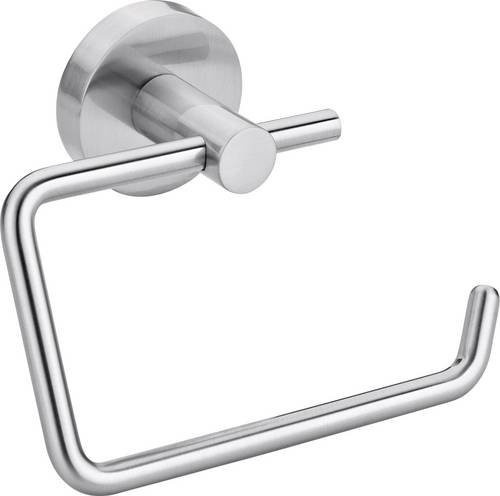 tesa MOON Toilettenpapierhalter aus Metall in Edelstahloptik mit Klebebefestigung, Silber, B: 138,0 cm, H: 105,0 cm, T: 1,0 cm - Bild 1