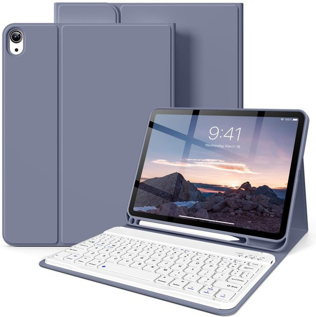 Bluetooth Tastaturhülle für iPad 10. Generation 10,9 Zoll und iPad 11. Generation 11 Zoll, abnehmbar, Violett - Bild 1