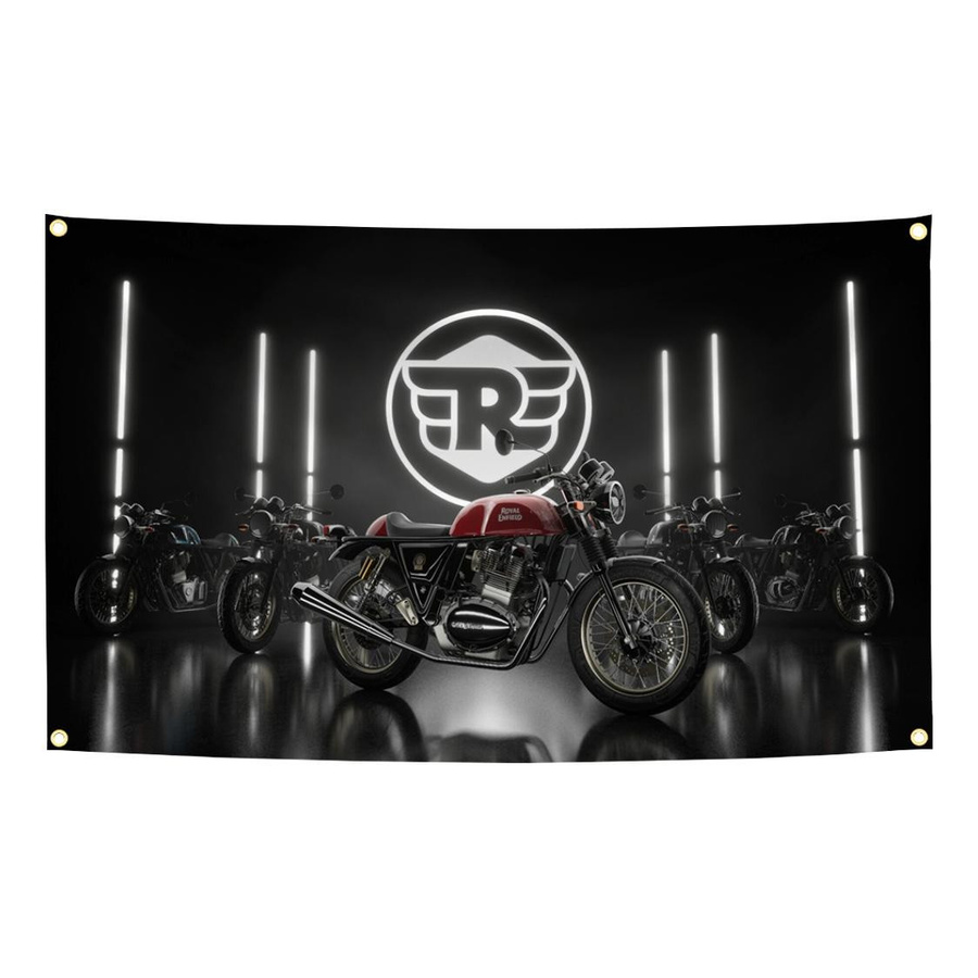 Royal Enfield Flagge Klassische 350 Wandteppich aus Polyester mit Digitaldruck, Mehrfarbig, B/H: 90 x 150 cm - Bild 1