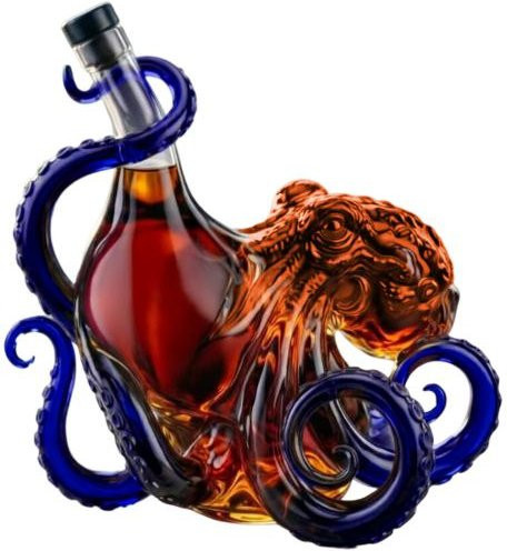 Daydreamer 3D Kraken Whiskey-Karaffe aus Glas, dekorative Spirituosenflasche in Multicolour, 350 ml - Bild 1