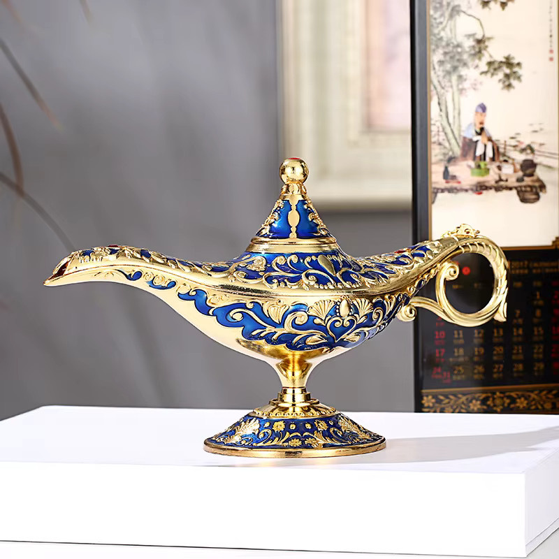 Aladdin Wohnkultur Weihrauch Brenner im Vintage-Stil als Genie Lampe in Gold - Bild 2