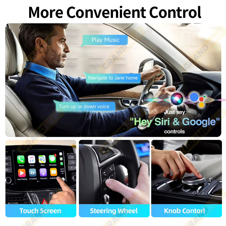 3in1 Smart AI Box Adapter für Apple CarPlay, Android Auto und Airplay mit Bluetooth und WiFi in Schwarz - Bild 6