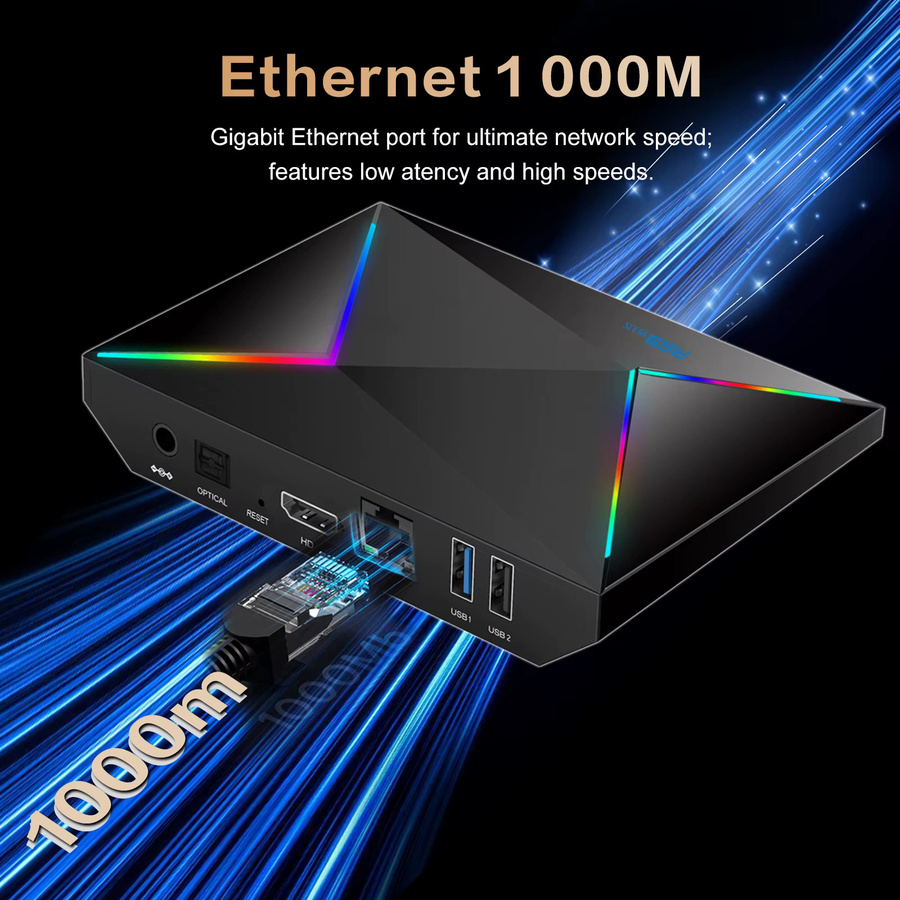 Janmifly R69PLUS Android 14 TV-Box Global Version, Allwinner H728 Octa-Core, 4GB RAM, 128GB ROM, Ultra HD 4K 8K, Bluetooth 5.0 und WLAN, Schwarz - Bild 3