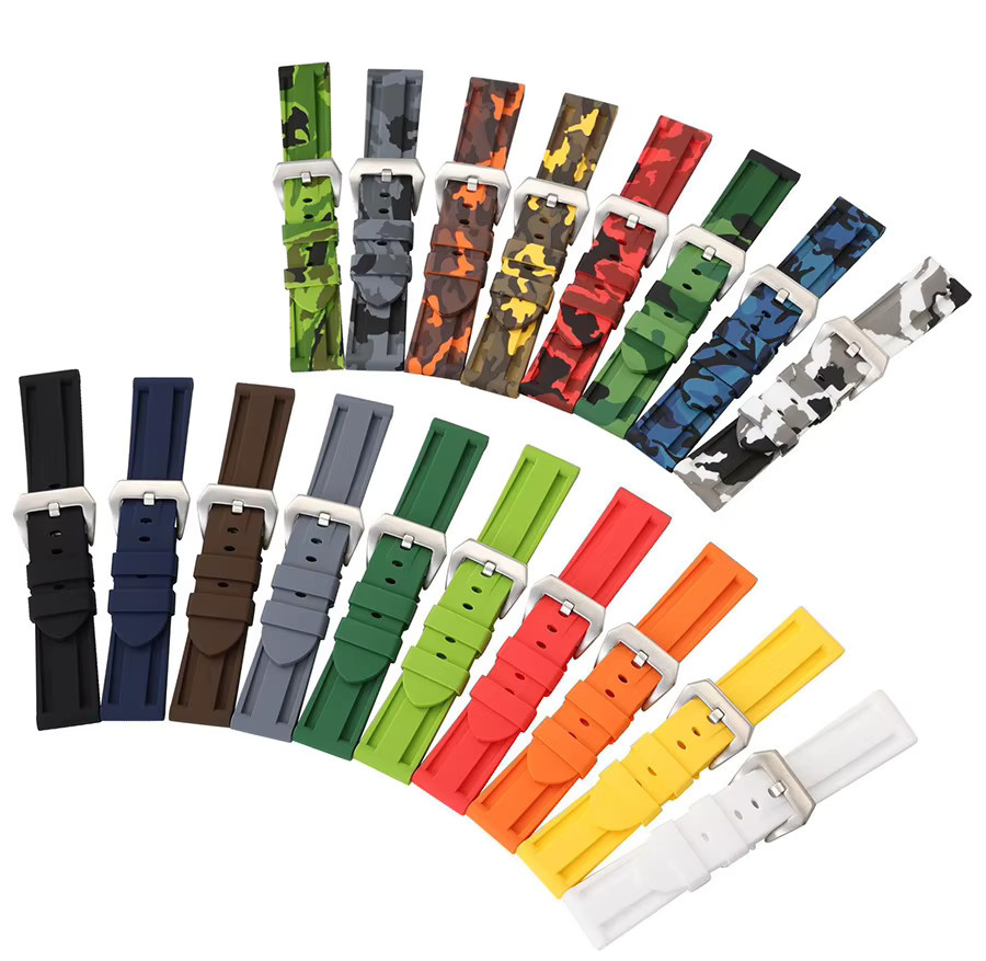 SAMCO Uhrenarmband Silikon, Bunt, Unisex, 20/22/24/26 mm - Bild 2