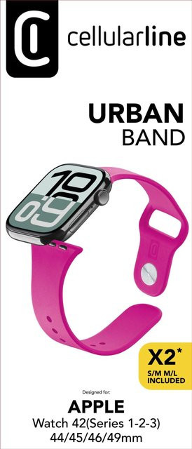 CellularLine Uhrenarmband Silicon, Pink, Apple Watch 44/45/46/49mm, Unisex - Bild 1