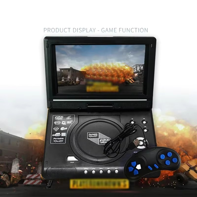 Luxuglow Tragbarer LCD-Bildschirm mit 9,8 Zoll Breitbild und 270 Grad Drehbarkeit in Schwarz für DVD-Player, VCD und MP3 - Bild 3