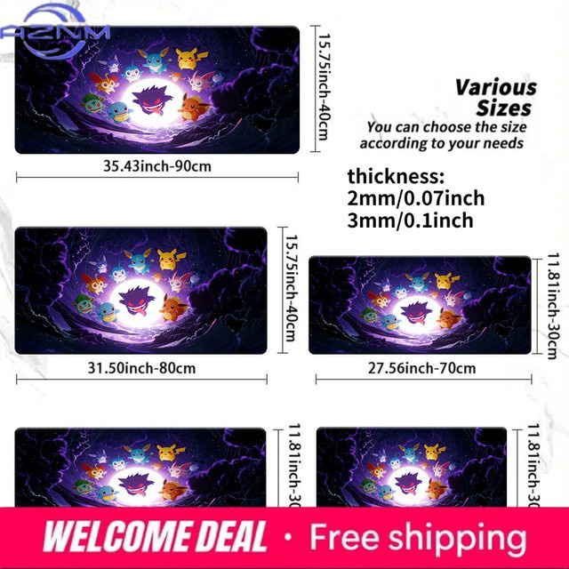 Potdemiel Pokémon Ash & Eevee Starry Desert TCG Spielmatte, Gaming-Mauspad - Bild 1