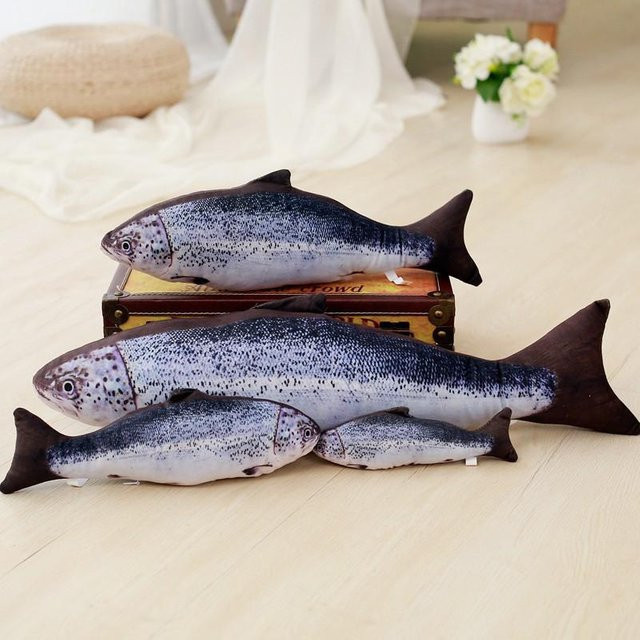 Realistisches Simulations-Fisch-Stofftier, Mandarin-Fisch, Kuscheltier, Grau, ab 14 Jahren - Bild 1