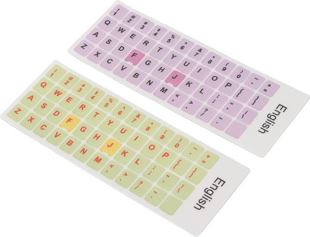 2 Stück KaiSai Tastaturaufkleber in Bunt, Englische Tastaturbelegung aus PVC, Staubdicht und Wasserdicht für D-Type Tastaturen - Bild 1