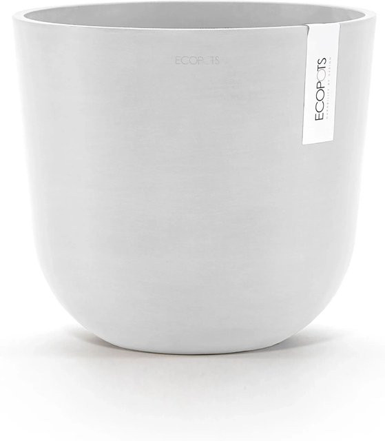 Ecopots Pflanztopf Oslo Weiß in skandinavischem Design, rund, Durchmesser: 25 cm, Höhe: 21,8 cm - Bild 1