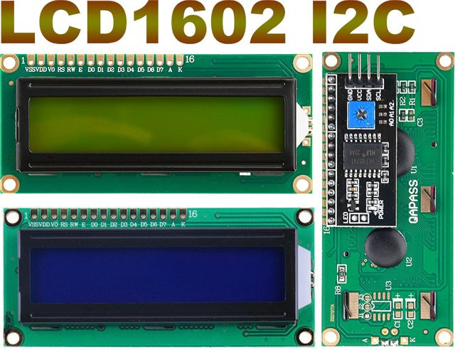 diymore LCD1602 I2C Display Modul mit PCF8574 Adapter für Arduino in Blau Gelb Grün - Bild 1