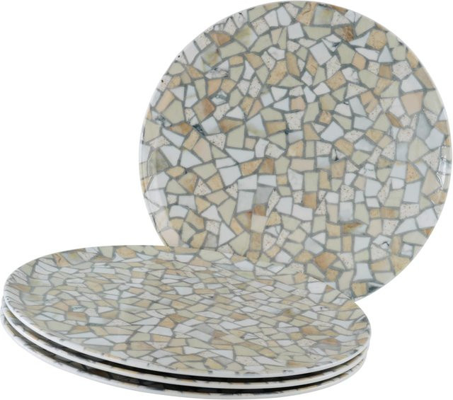 CreaTable Stone Collection Siena Pizzateller 4-teilig aus Keramik in Multicolour - Bild 1