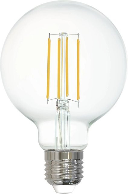 Eglo LED Leuchtmittel G80 Globe mit E27 Sockel, 6W, Neutralweiß, Transparentes Glas, Filament Design - Bild 1