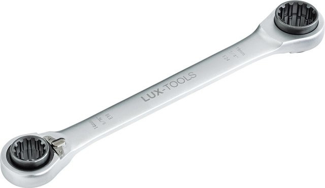LUX-TOOLS 4-in-1 Ringschraubenschlüssel aus Chrom-Vanadium in Silber, 14 mm - 19 mm - Bild 1