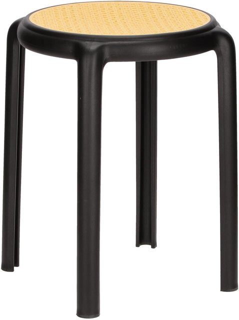 Zula Hocker aus Polypropylen Geflecht in Beige/Schwarz - Bild 1