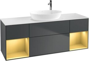 V&B Waschtischunterschrank Finion in Grau lackiert, Breite: 160 cm, Tiefe: 50,1 cm - Bild 1