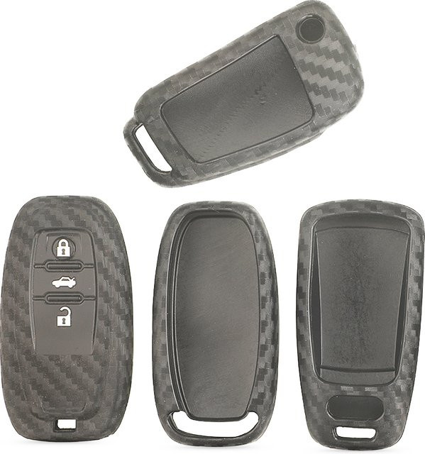 Jingyuqin Carbon Faser Schlüsselhülle für Audi S Linie A1 A2 A3 TT Q3 R8 S6 S7 SQ5 RS5 in Schwarz - Bild 1