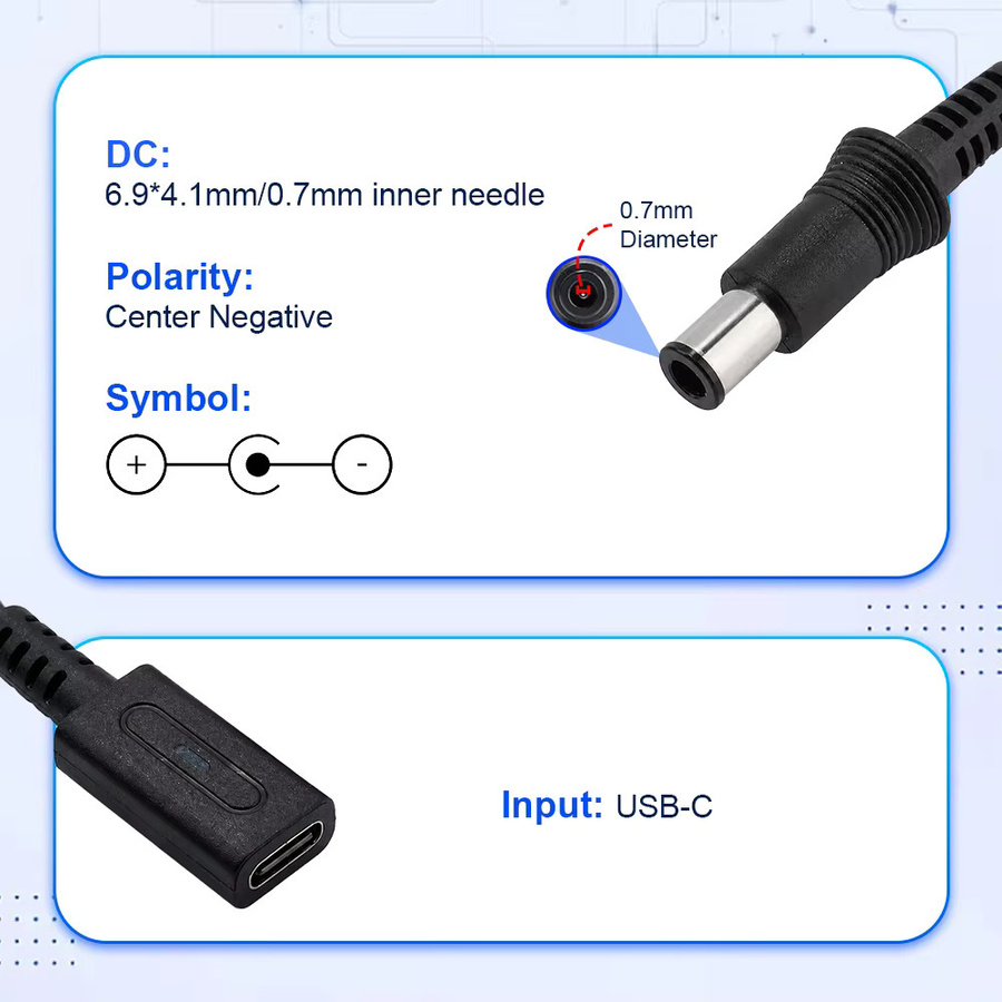 ChisCart USB-C zu DC 9V Stromadapter Konverter für Nintendo SNES SNS-001 und SNS-101 Spielkonsole, Schwarz, 10 cm - Bild 3