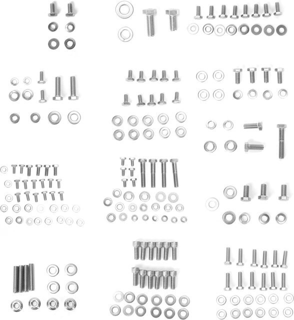 Aimo Motor Schraubensatz aus Edelstahl in Silber als Ersatz für Chevy 265 283 302 305 307 327 350 400 - Bild 1