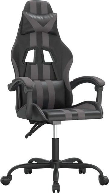 vidaXL Gaming-Stuhl in Schwarz und Grau aus Kunstleder mit Armlehnen und Kopfstütze - Bild 1