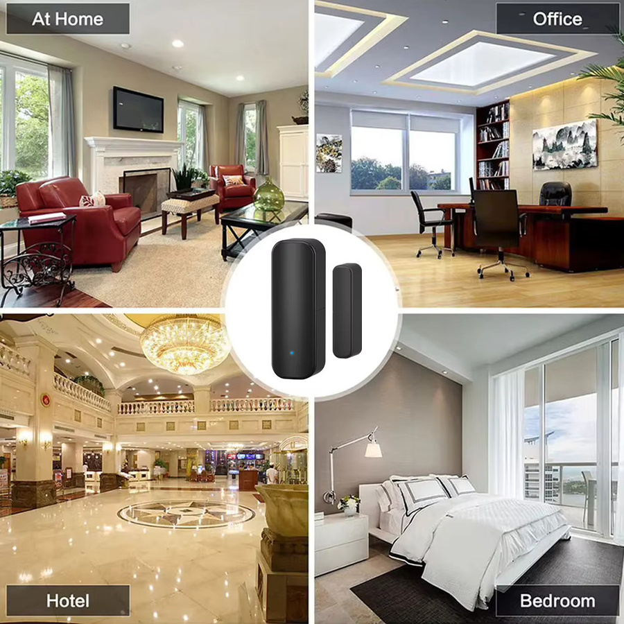 Tuya Smart Home Tür- und Fenstersensor mit WiFi oder Zigbee, drahtloser Öffnungsdetektor in Schwarz, kompatibel mit Alexa und Google Home - Bild 6