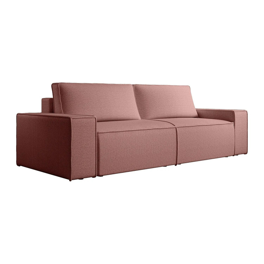 Vente-unique Schlafsofa Amelia Polsterstoff in Terracotta oder Rosa mit 257 cm Breite - Bild 2