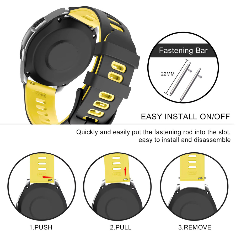 Amazfit Uhrenarmband Silikon, Schwarz, 20 mm, 22 mm - Bild 3