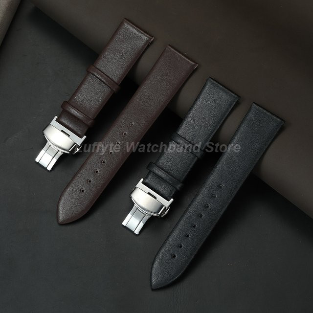 Luffyte Uhrenarmband Leder, Schmetterlingsverschluss, Unisex - Bild 1