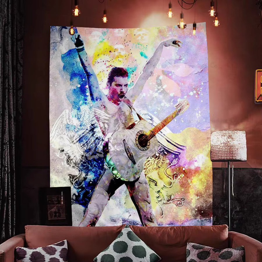 Mesuca Freddie Mercury Wandbehang Portrait Boho Wanddeko Mehrfarbig Breite: 70 cm, Höhe: 50 cm - Bild 3