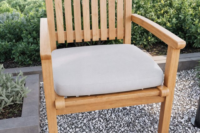 OUTFLEXX Sitzkissen quadratisch aus Polyester in Beige und Grau, wasserabweisend und wetterfest, B/B/H: 51 x 51 x 6 cm - Bild 1