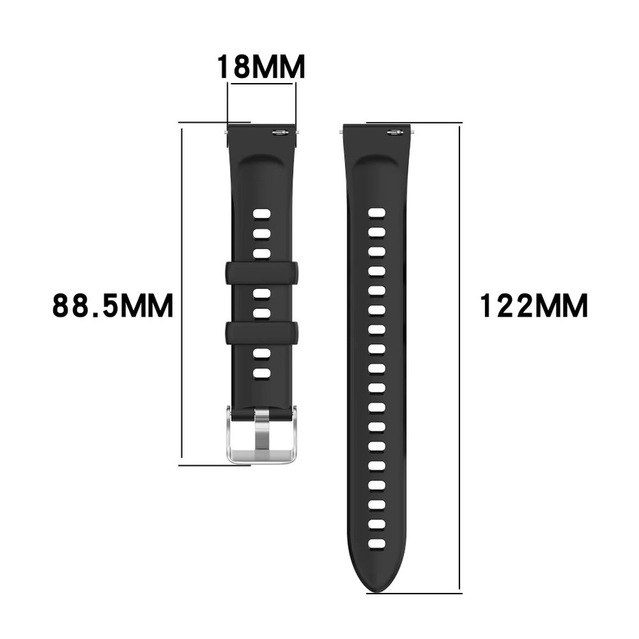 Huawei Uhrenarmband Silikon, 18mm, Schwarz, Unisex - Bild 4