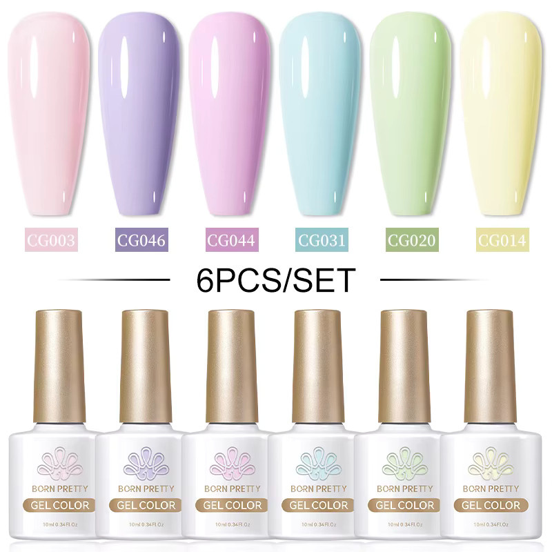 BORN PRETTY Nagelgel-Set Macaron, 6-teilig, glänzend - Bild 1
