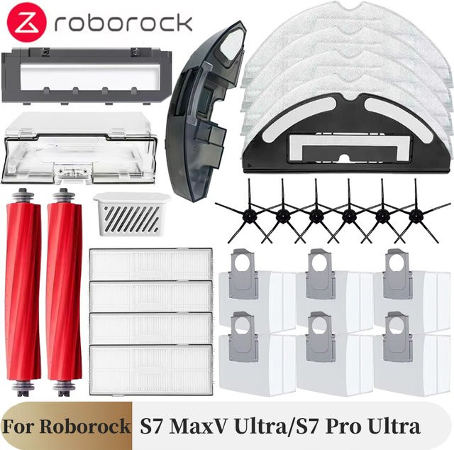 Roborock Zubehör-Set für S7 Maxv Ultra und S7 Pro Ultra mit Hauptbürste, Mopp, Hepa-Filter, Staubbeutel und Rollpinsel in Multicolor - Bild 1