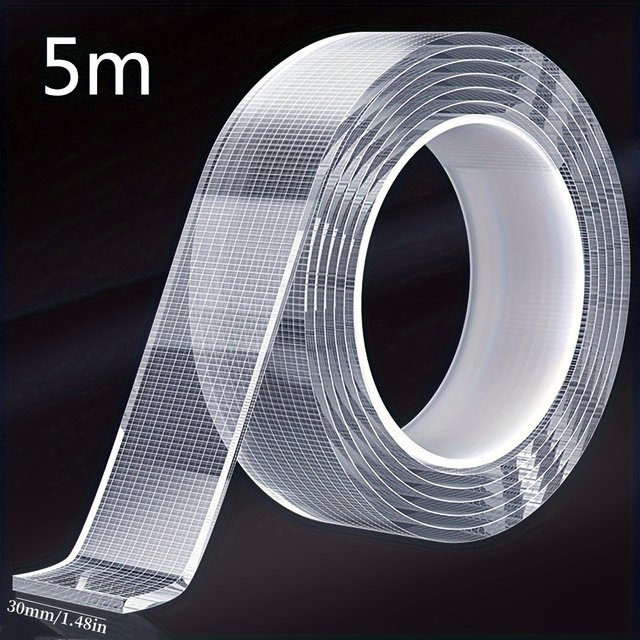 Ultrastarkes doppelseitiges Nano-Klebeband in Transparent, 5 m Länge, wasserdicht und abnehmbar - Bild 1