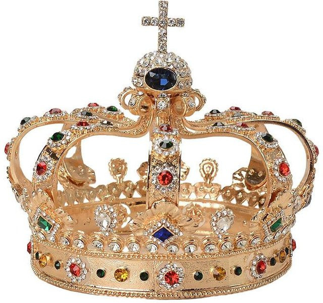 ANENJERY Bijouterie Krone, Kupfer, Gold, Zirkonia, Kristall, Herren - Bild 1