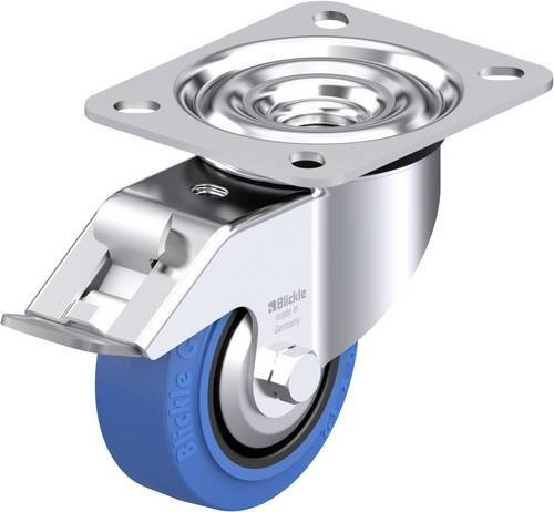 Blickle Stahlblech-Lenkrolle 80G-FI-SB-FA in Silber, Rad-Durchmesser: 80 mm, Tragfähigkeit: 140 kg - Bild 1