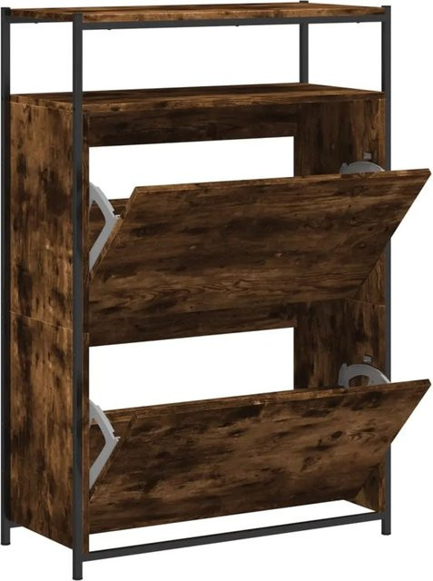vidaXL Schuhschrank Räuchereiche in Braun mit Türen und Regalfächern, B/T/H: 75 x 34 x 112 cm - Bild 1
