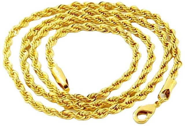 Halskette Kupfer, Gold, gedrehte Seil Twist, 50 cm, Damen - Bild 1