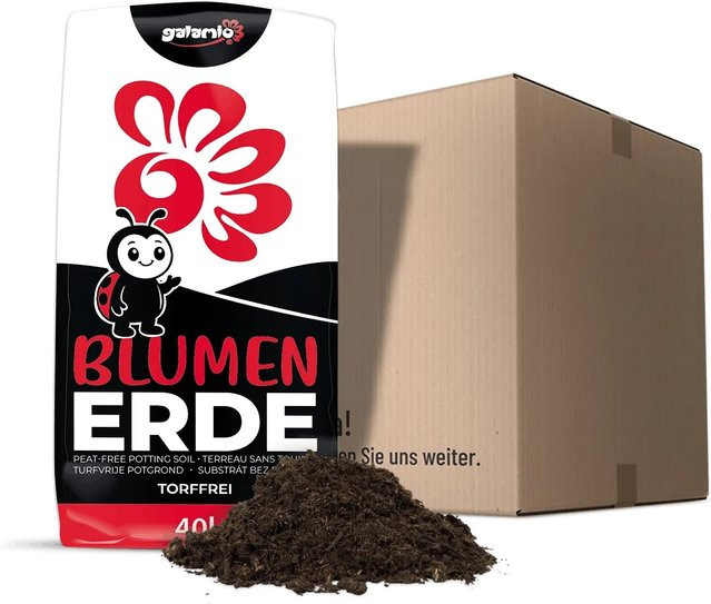 Galamio Torffreie Blumenerde mit Substratkompost, Holzfaser und Rindenhumus, 40 l - Bild 1