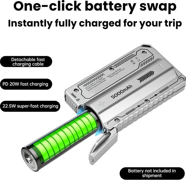 DIY Shell 21700 Batterie Halter Power Bank Gehäuse mit USB Typ C für iPhone und Xiaomi, Schwarz - Bild 1