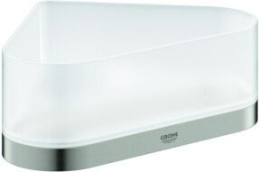 Grohe Eck-Glasablage Selection supersteel transparent mit Halterung und verdeckter Montage - Bild 1